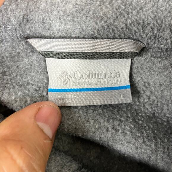 Columbia Fleece Jacket Mens Size L Gray Full Zip Outdoor Soft Warm Casual - Picture 4 of 7
